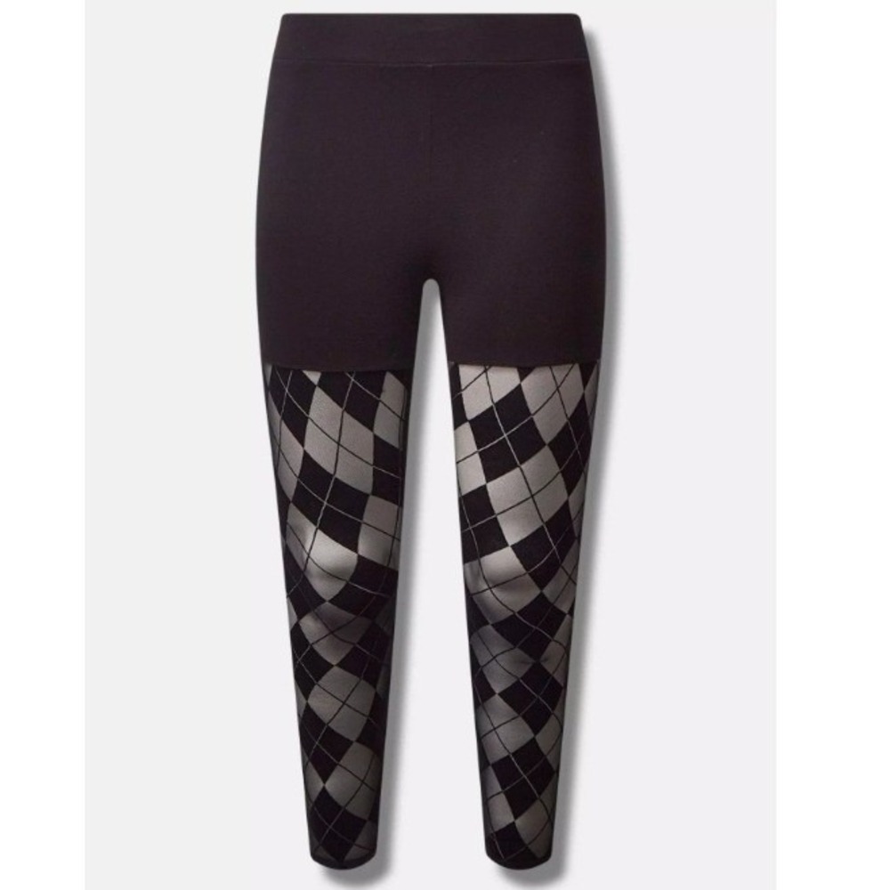 Torrid Leggings‎ Argyle Print Grunge Emo Goth Size 3 Pull On Pants